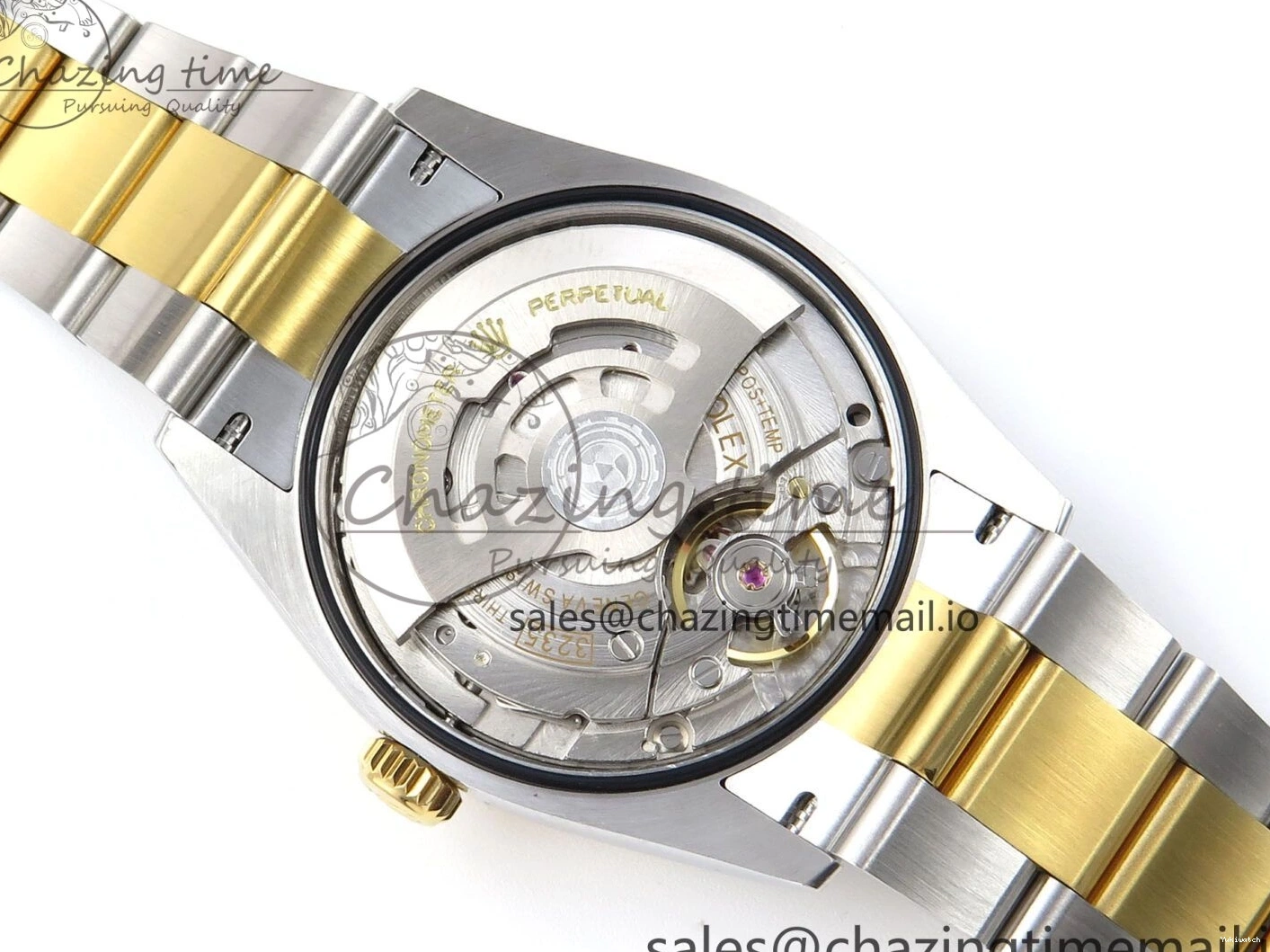 A3235 on Edition 36 126233 YG EWEF Marker Best DateJust Green Gray Bracelet Roman Dial Oyster SS 0212